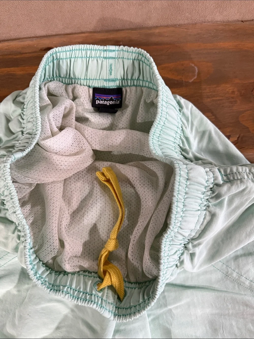 Patagonia kids Light Mint Casual Elastic-Waist swim shorts